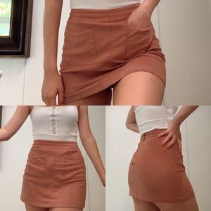 Pink Suede Skirt
